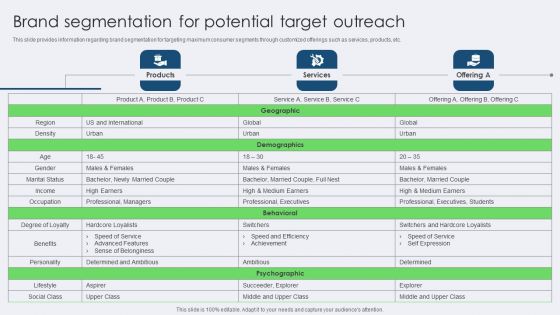 Brand Segmentation For Potential Target Outreach Graphics PDF Brand Segmentation For Potential Target Outreach Graphics PDF