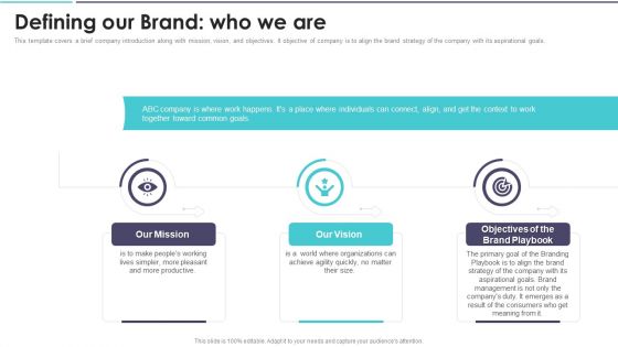 Brand Strategy Playbook Template Defining Our Brand Who We Are Download PDF