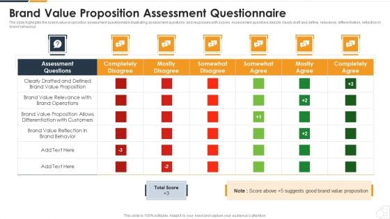 Brand Value Proposition Assessment Questionnaire Download PDF Brand Value Proposition Assessment Questionnaire Download PDF