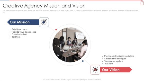 Branded Lender Pitch Deck Creative Agency Mission And Vision Ppt Show Visual Aids PDF Branded Lender Pitch Deck Creative Agency Mission And Vision Ppt Show Visual Aids PDF
