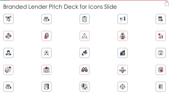 Branded Lender Pitch Deck For Icons Slide Ppt Icon Example Topics PDF