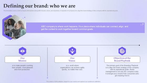 Branding Instructions Playbook Defining Our Brand Who We Are Guidelines PDF