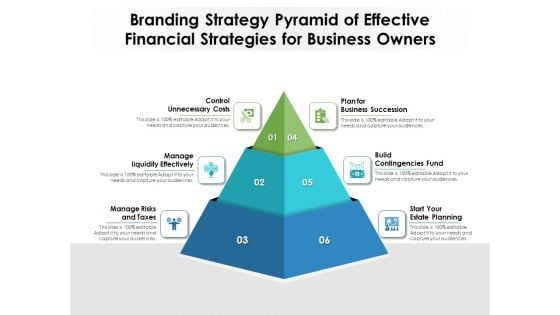 Branding Strategy Pyramid Of Effective Financial Strategies For Business Owners Ppt PowerPoint Presentation File Graphics PDF