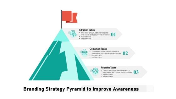 Branding Strategy Pyramid To Improve Awareness Ppt PowerPoint Presentation Gallery Example PDF