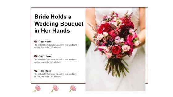 Bride Holds A Wedding Bouquet In Her Hands Ppt PowerPoint Presentation Slides Examples PDF