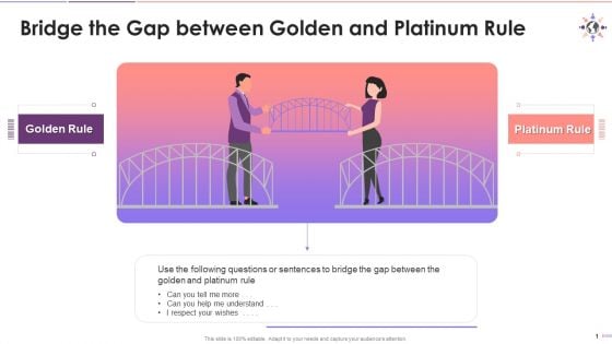 Bridge The Gap Between Golden And Platinum Rule Training Ppt