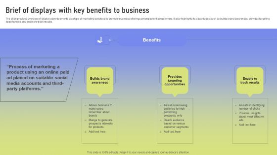 Brief Of Displays With Key Benefits To Business Ppt PowerPoint Presentation File Gallery PDF Brief Of Displays With Key Benefits To Business Ppt PowerPoint Presentation File Gallery PDF
