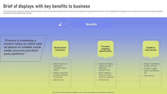 Brief Of Displays With Key Benefits To Business Ppt PowerPoint Presentation File Gallery PDF