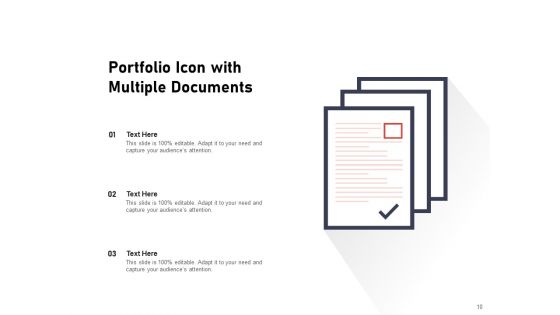 Briefcase Icon Portfolio Business Magnifying Glass Ppt PowerPoint Presentation Complete Deck