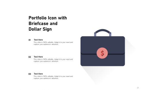 Briefcase Icon Portfolio Business Magnifying Glass Ppt PowerPoint Presentation Complete Deck