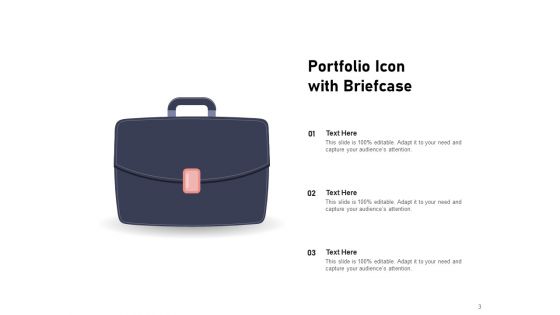 Briefcase Icon Portfolio Business Magnifying Glass Ppt PowerPoint Presentation Complete Deck