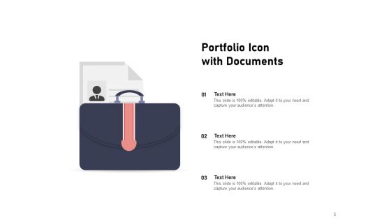 Briefcase Icon Portfolio Business Magnifying Glass Ppt PowerPoint Presentation Complete Deck