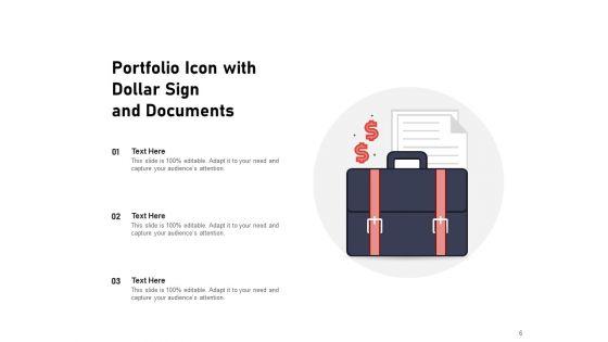 Briefcase Icon Portfolio Business Magnifying Glass Ppt PowerPoint Presentation Complete Deck