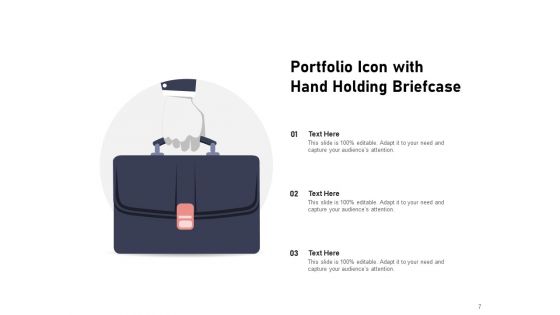 Briefcase Icon Portfolio Business Magnifying Glass Ppt PowerPoint Presentation Complete Deck