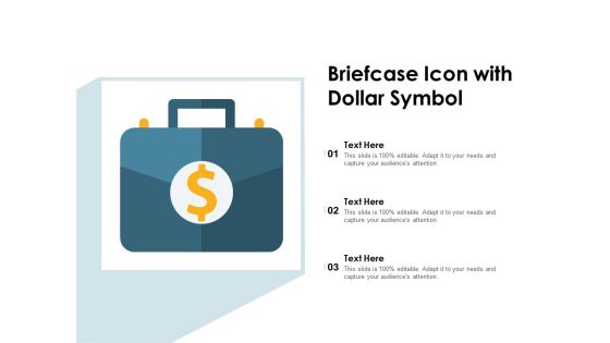 Briefcase Icon With Dollar Symbol Ppt PowerPoint Presentation File Vector