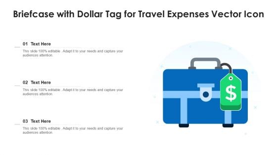 Briefcase With Dollar Tag For Travel Expenses Vector Icon Ppt PowerPoint Presentation File Structure PDF
