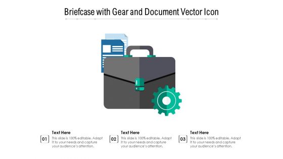 Briefcase With Gear And Document Vector Icon Ppt PowerPoint Presentation Infographic Template Show PDF