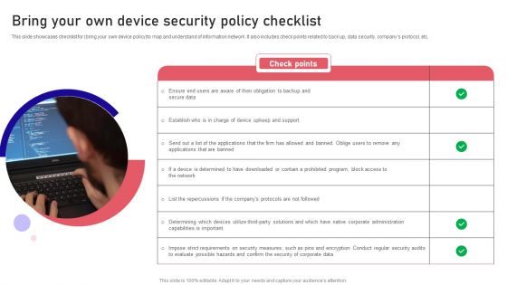 Bring Your Own Device Security Policy Checklist Graphics PDF