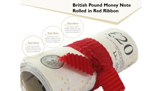 British Pound Money Note Rolled In Red Ribbon Ppt PowerPoint Presentation Model Information PDF