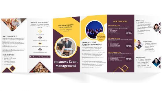 Brochure For Business Event Management Trifold