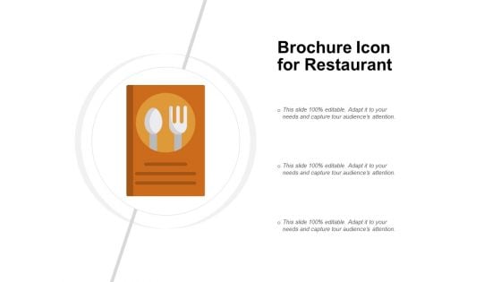 Brochure Icon For Restaurant Ppt PowerPoint Presentation Show Visual Aids