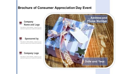 Brochure Of Consumer Appreciation Day Event Ppt PowerPoint Presentation Gallery Guide PDF