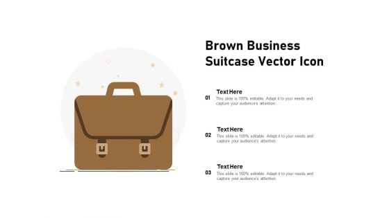 Brown Business Suitcase Vector Icon Ppt PowerPoint Presentation File Design Ideas