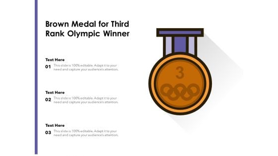 Brown Medal For Third Rank Olympic Winner Ppt Powerpoint Presentation Model Example File Pdf