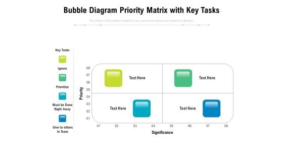 Bubble Diagram Priority Matrix With Key Tasks Ppt PowerPoint Presentation Outline Tips PDF