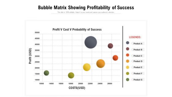 Bubble Matrix Showing Profitability Of Success Ppt PowerPoint Presentation Icon Images PDF