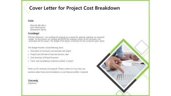 Budget Cost Project Plan Cover Letter For Project Cost Breakdown Microsoft PDF