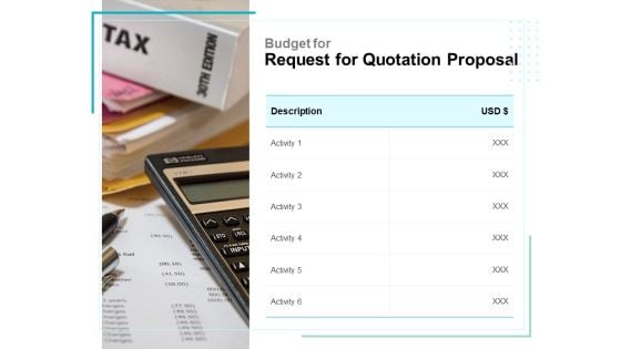 Budget For Request For Quotation Proposal Ppt PowerPoint Presentation Visual Aids Infographics