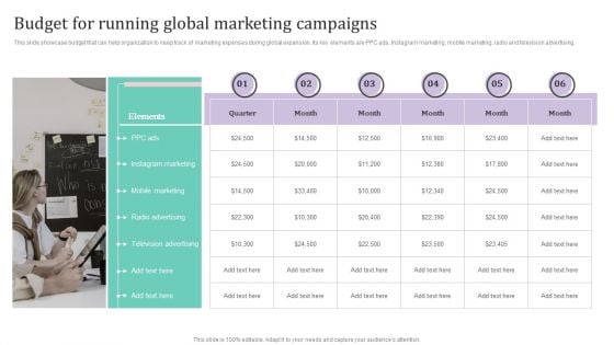 Budget For Running Global Marketing Campaigns Ppt PowerPoint Presentation File Example File PDF