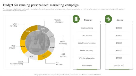 Budget For Running Personalized Marketing Campaign Ppt Infographics Images PDF
