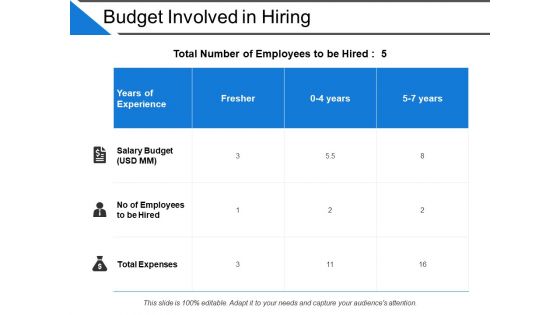 Budget Involved In Hiring Ppt PowerPoint Presentation Summary Icons