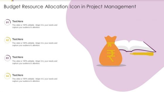 Budget Resource Allocation Icon In Project Management Graphics PDF