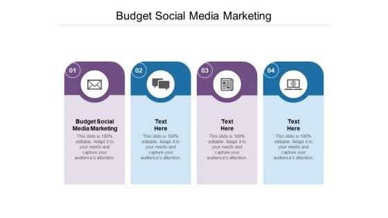 Budget Social Media Marketing Ppt PowerPoint Presentation Portfolio Visual Aids Cpb Pdf