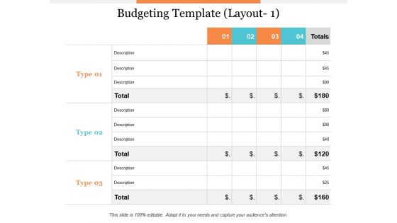 Budgeting Template Layout Ppt PowerPoint Presentation Summary Professional