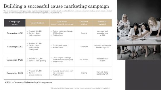 Building A Successful Cause Marketing Campaign Ppt Icon Graphics Download PDF