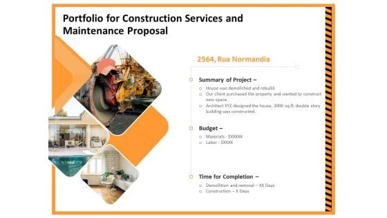 Building Assembly Conservation Solutions Portfolio For Construction Services And Maintenance Proposal Introduction PDF