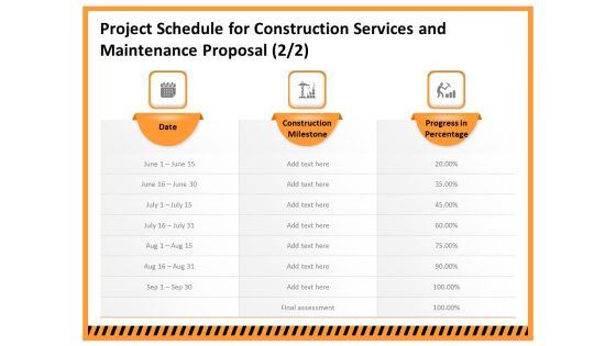 Building Assembly Conservation Solutions Project Schedule For Construction Services And Maintenance Template PDF