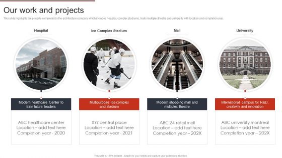Building Design Firm Details Our Work And Projects Ppt File Sample PDF Building Design Firm Details Our Work And Projects Ppt File Sample PDF