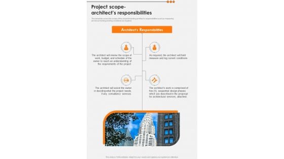 Building Design Services Request Project Scope Architects Responsibilities One Pager Sample Example Document