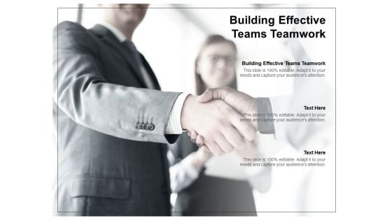 Building Effective Teams Teamwork Ppt PowerPoint Presentation Icon Brochure Cpb