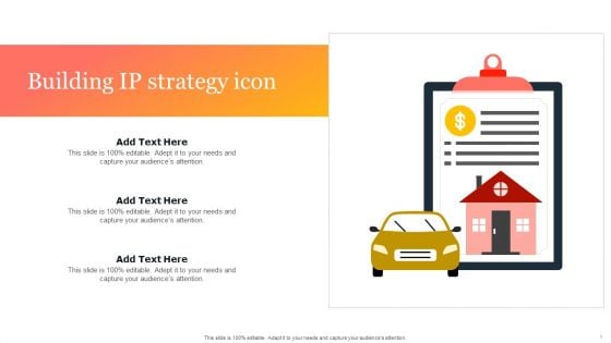 Building IP Strategy Icon Ppt PowerPoint Presentation Gallery Demonstration PDF