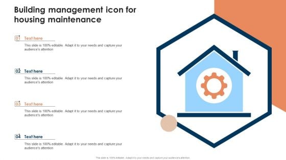 Building Management Icon For Housing Maintenance Ppt Icon Tips PDF