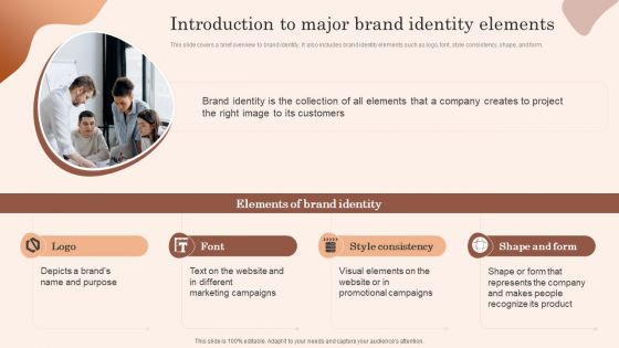 Building Market Brand Leadership Strategies Introduction To Major Brand Identity Elements Mockup PDF