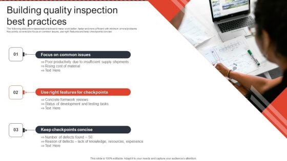 Building Quality Inspection Best Practices Ppt PowerPoint Presentation Gallery Influencers PDF Building Quality Inspection Best Practices Ppt PowerPoint Presentation Gallery Influencers PDF