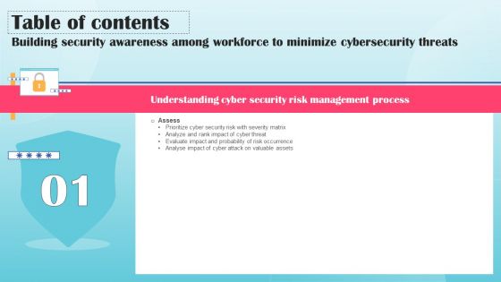 Building Security Awareness Among Workforce To Minimize Cybersecurity Threats Table Of Contents Download PDF
