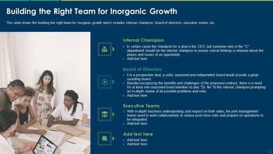 Building The Right Team For Inorganic Growth Ppt Styles Backgrounds PDF